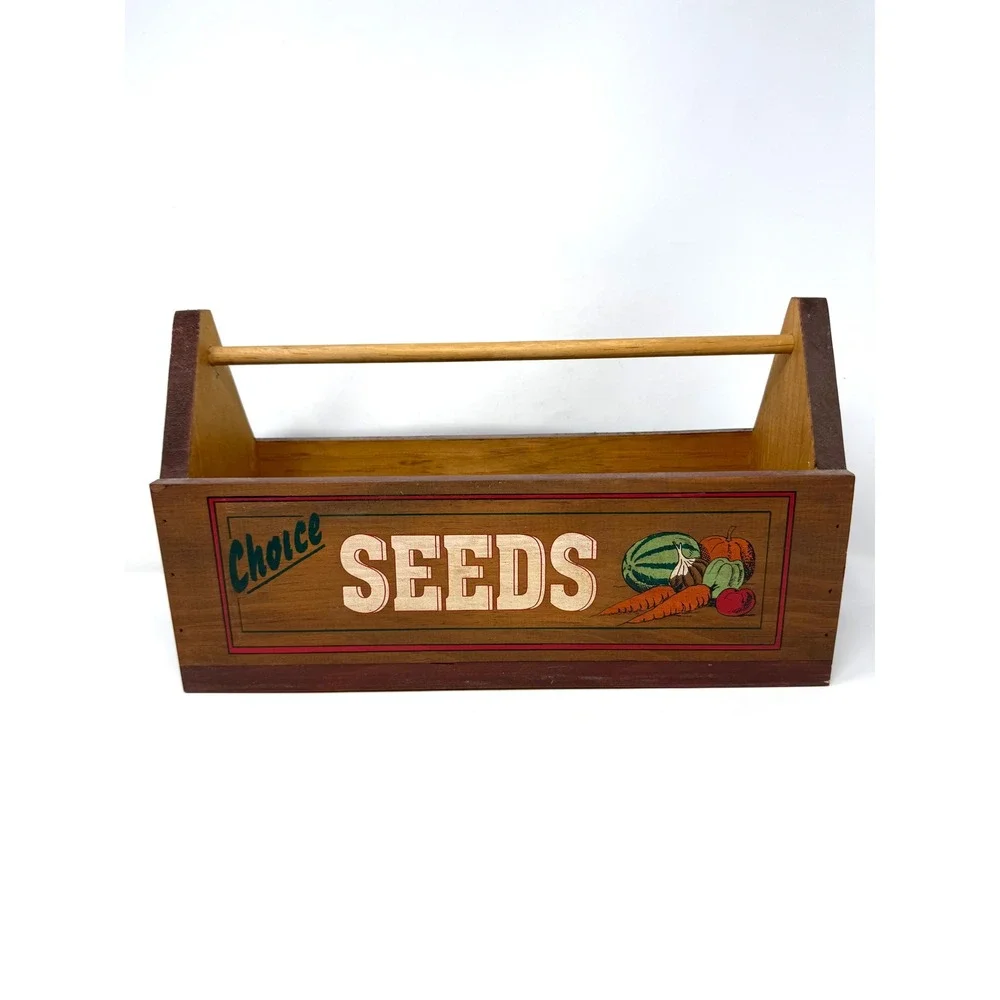 Nostalgia Wooden Box Co Vermont Choice Seeds Garden Caddy Rustic Wood Tote Brown